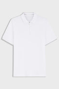 Regular-fit polo with zip closure - White