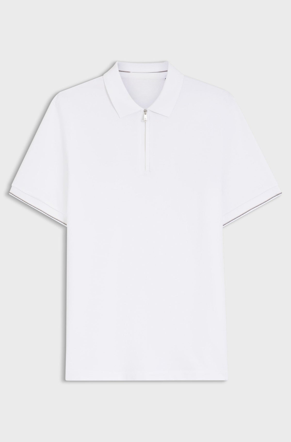 Regular-fit polo with zip closure - White