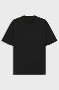 Straight-fit crew-neck tee in mercerised cotton - Black