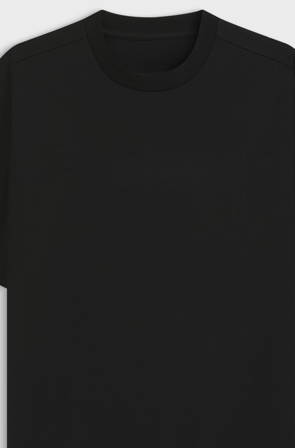 Straight-fit crew-neck tee in mercerised cotton - Black