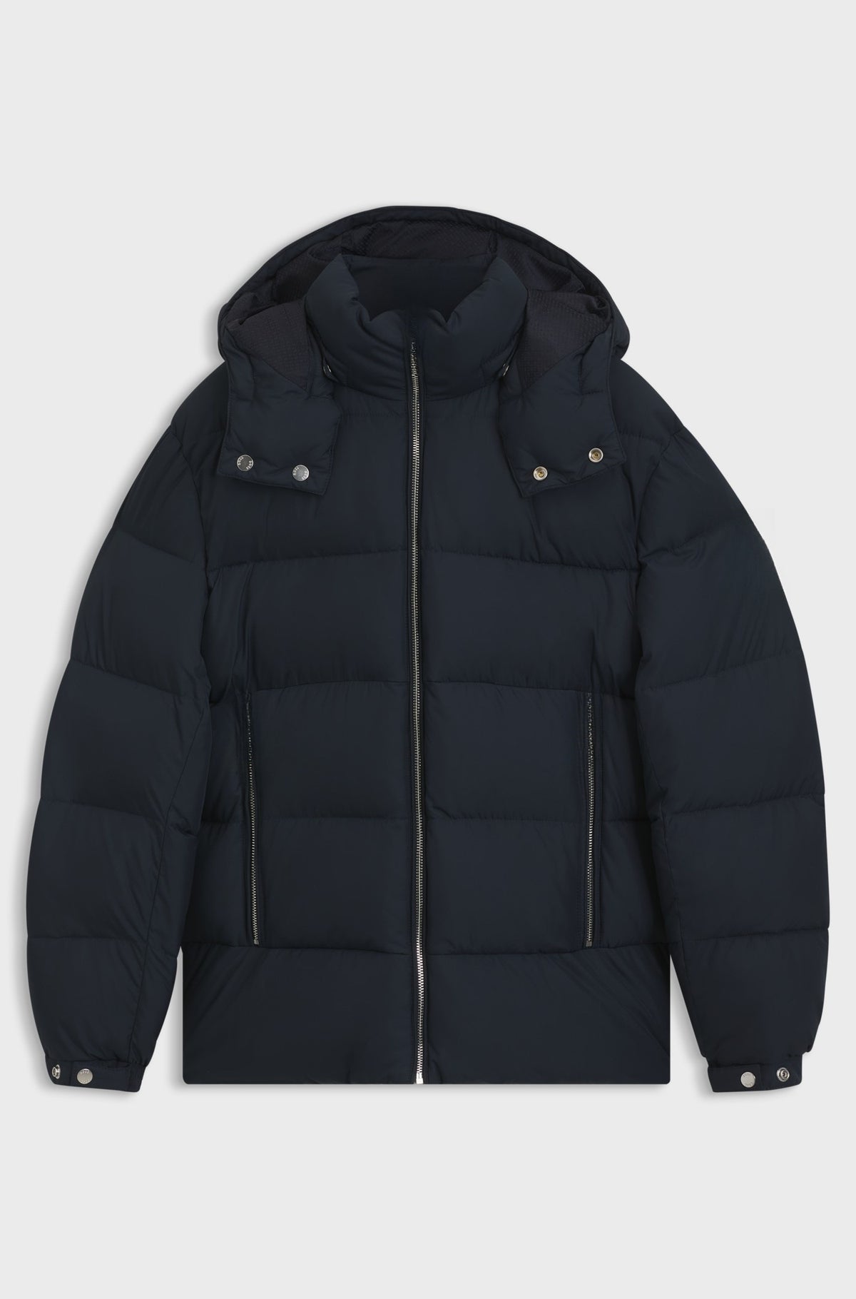 Padded water-repellent jacket with adjustable hood - Dark Blue