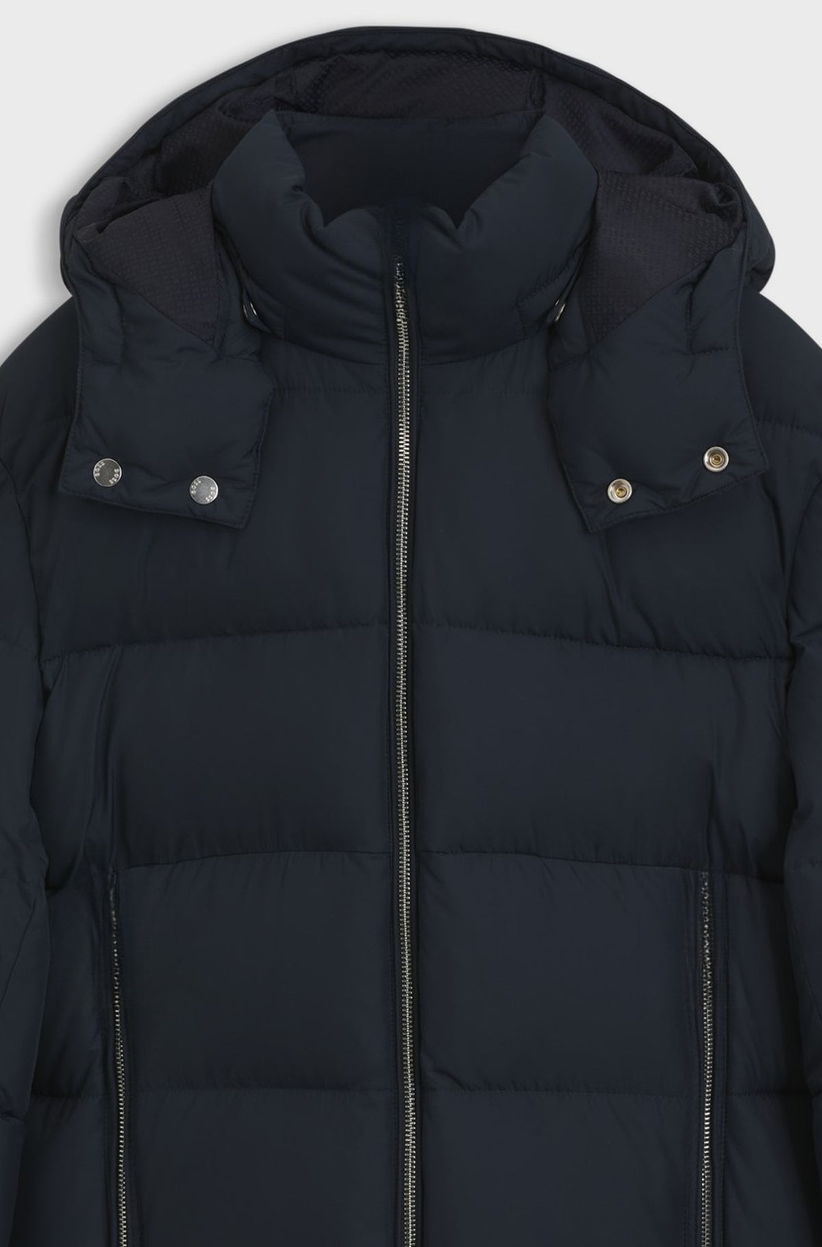 Padded water-repellent jacket with adjustable hood - Dark Blue
