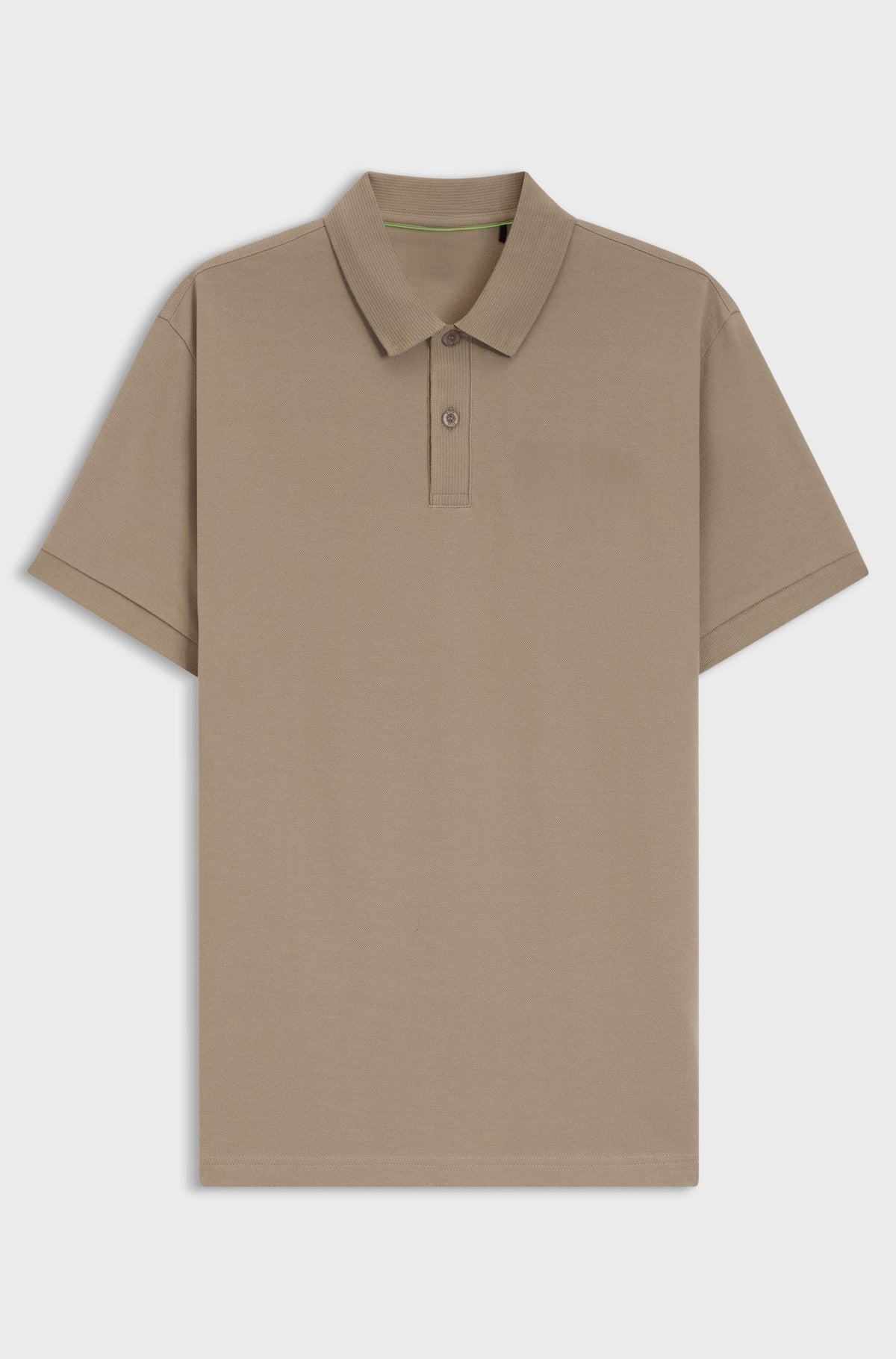 Paddy polo shirt with structured logo patch - Light Brown