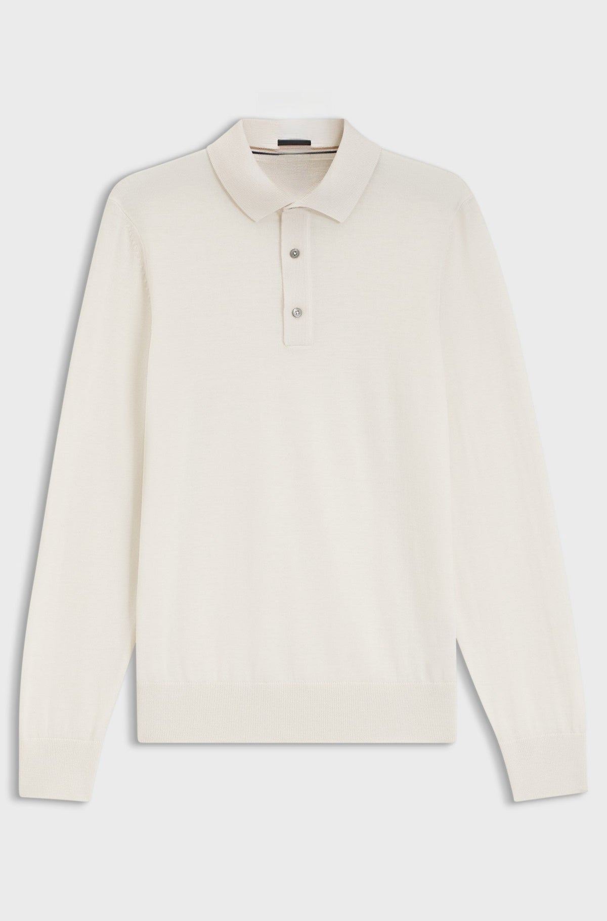 Merino-wool polo sweater - Natural