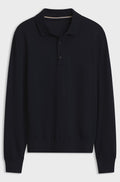 Merino-wool polo sweater - Dark Blue