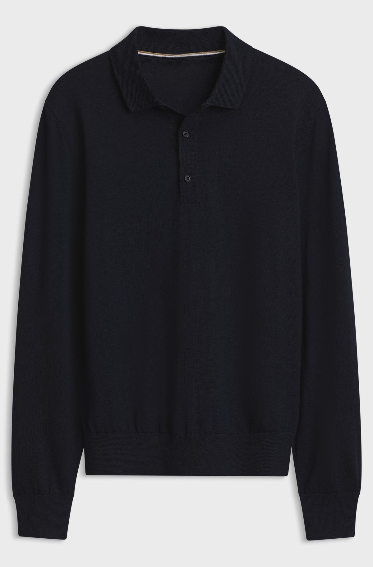 Merino-wool polo sweater - Dark Blue
