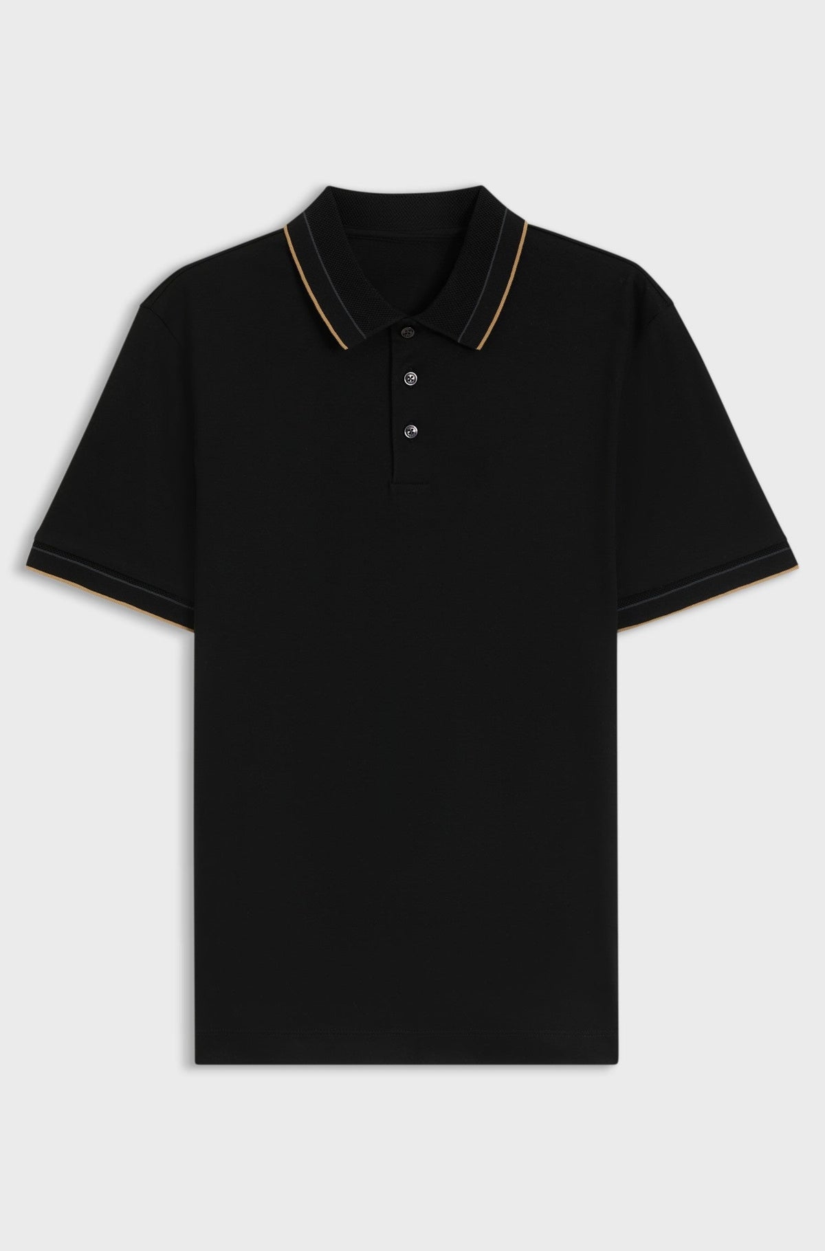 Slim-fit polo shirt in mercerised cotton - Black
