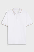 Slim-fit polo shirt in mercerised cotton - White