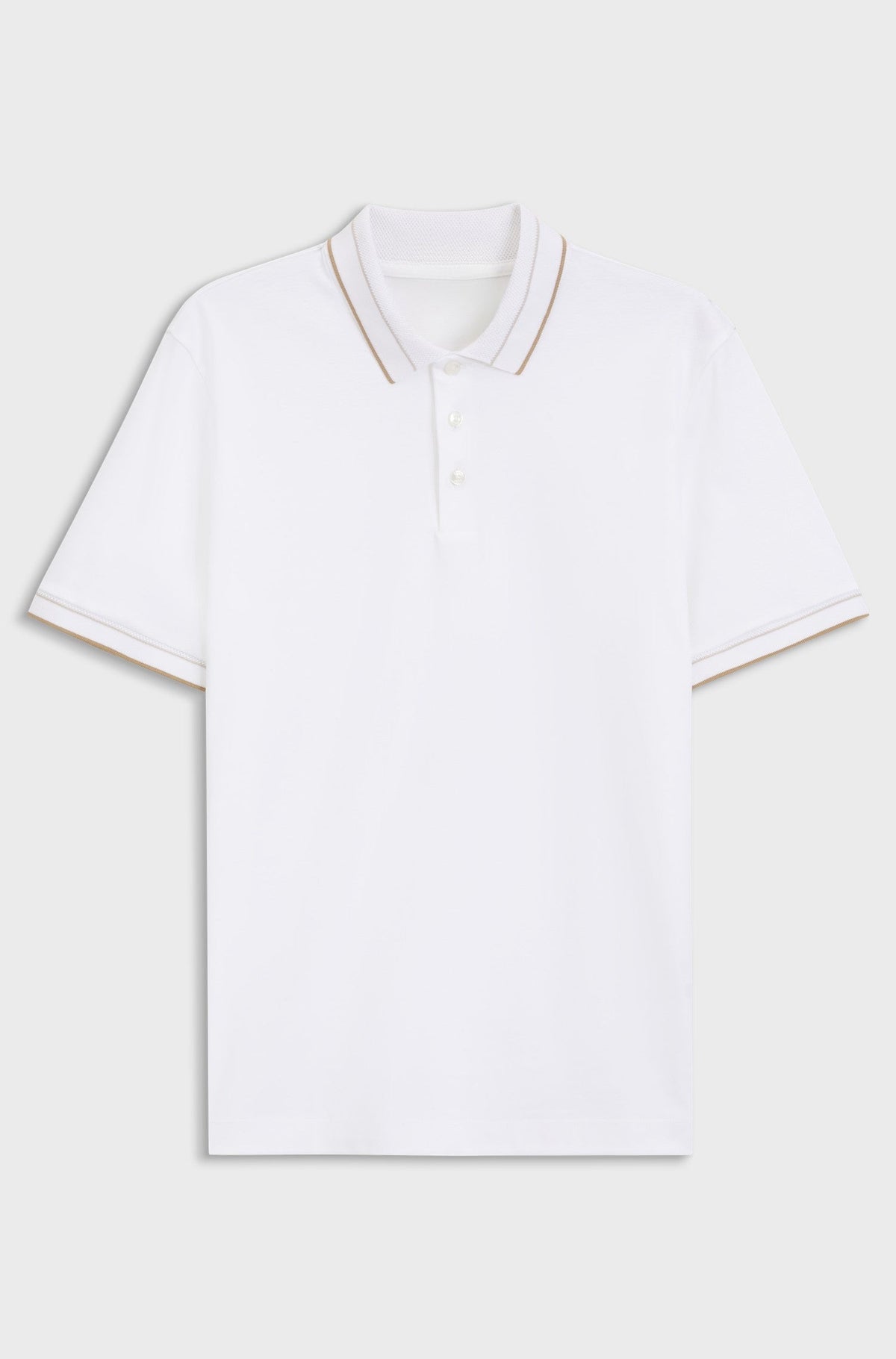 Slim-fit polo shirt in mercerised cotton - White