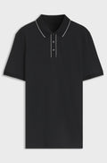 Regular-fit polo shirt in cotton - Black