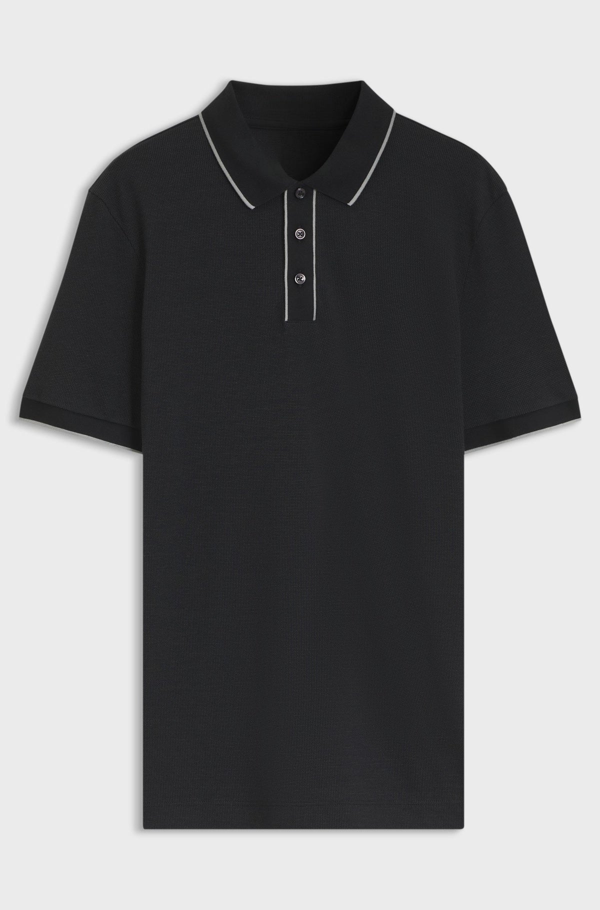 Regular-fit polo shirt in cotton - Black