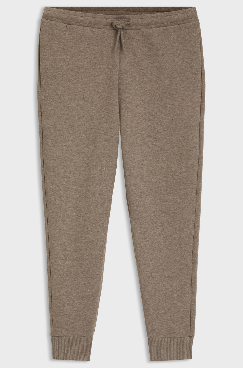 Stretch-cotton jersey joggers with drawstring waist - Light Brown