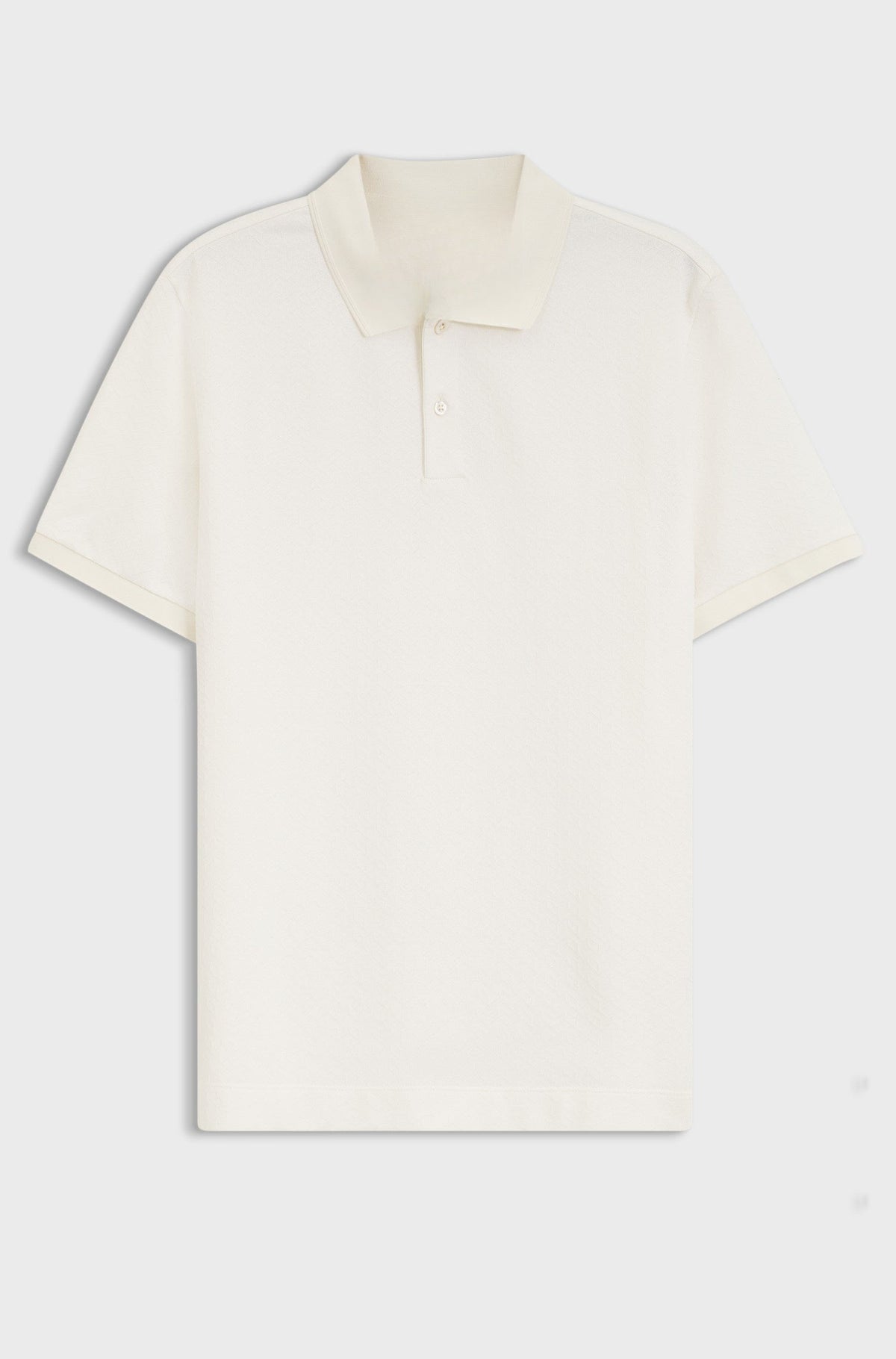 Regular-fit polo in cotton-silk jacquard - Natural