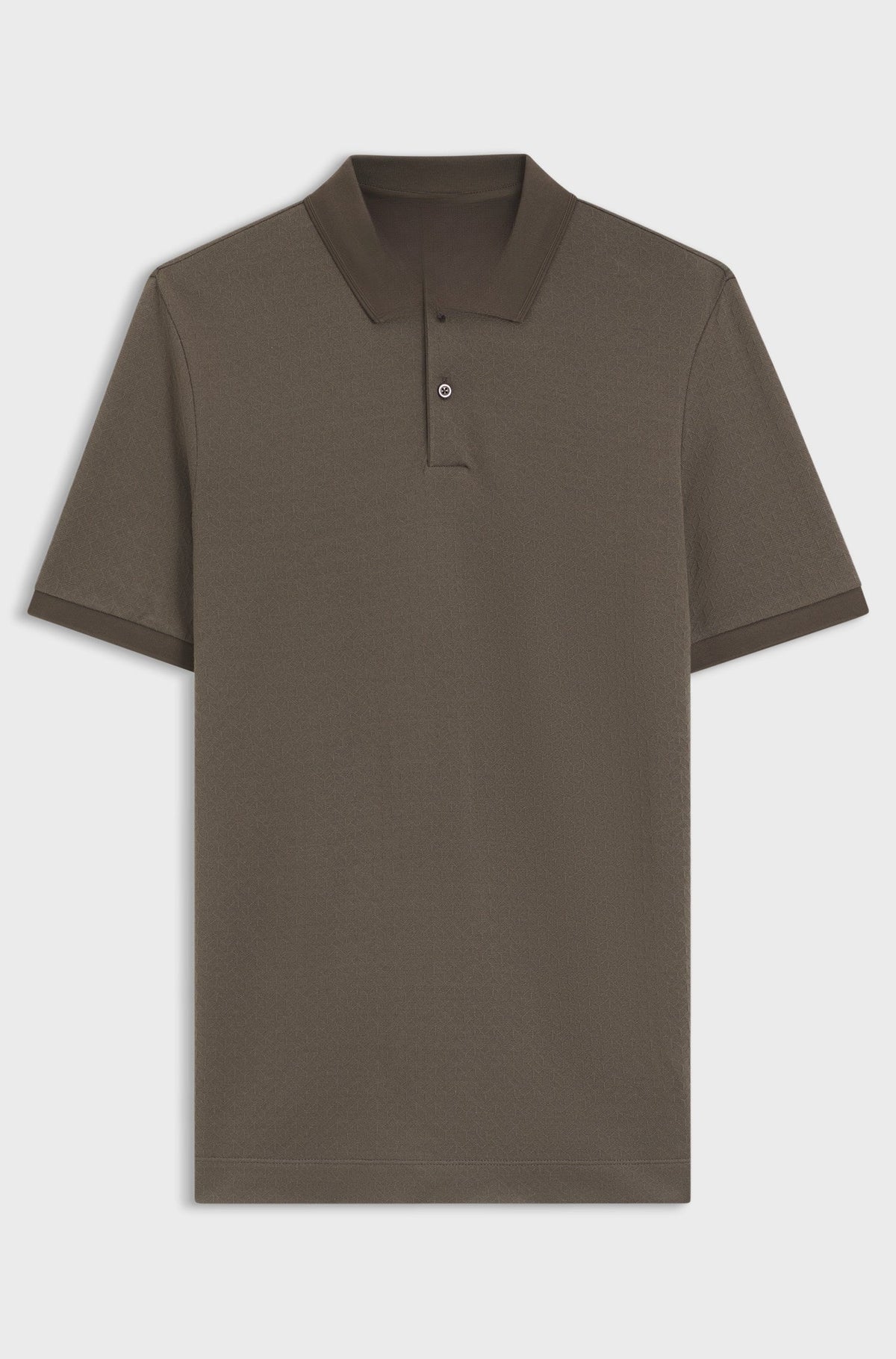 Regular-fit polo in cotton-silk jacquard - Brown