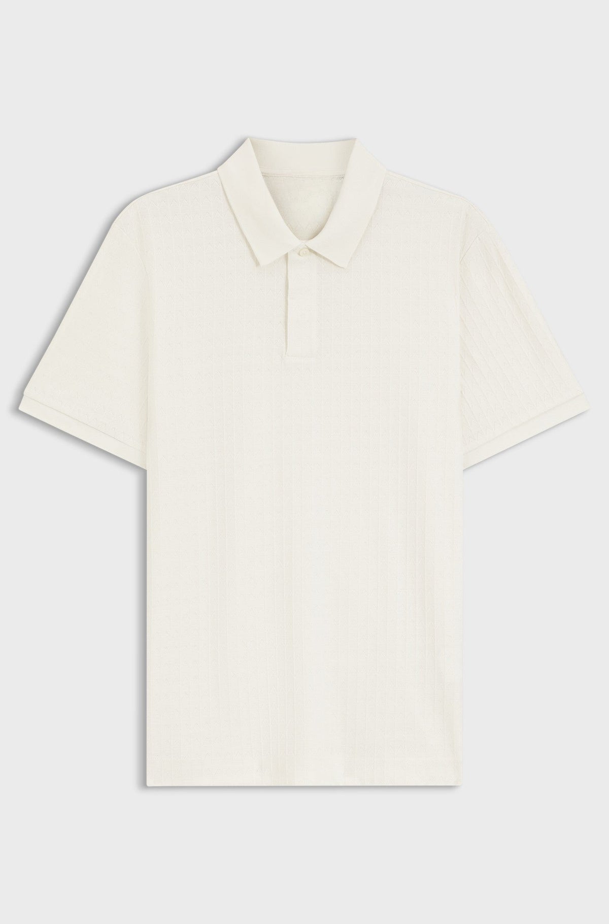 Geometric-jacquard polo shirt in cotton - Natural