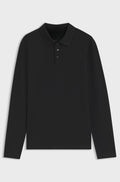 Slim-fit polo shirt in mercerised cotton - Black