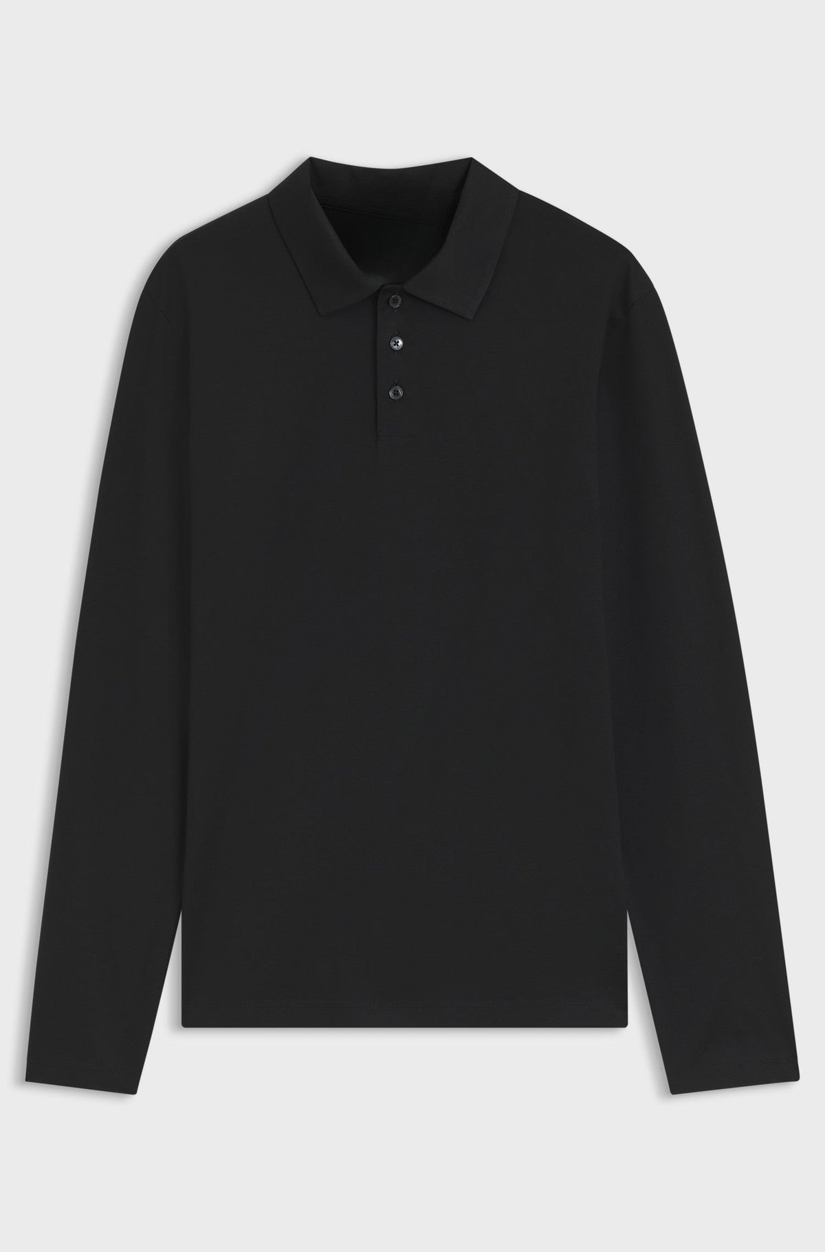 Slim-fit polo shirt in mercerised cotton - Black