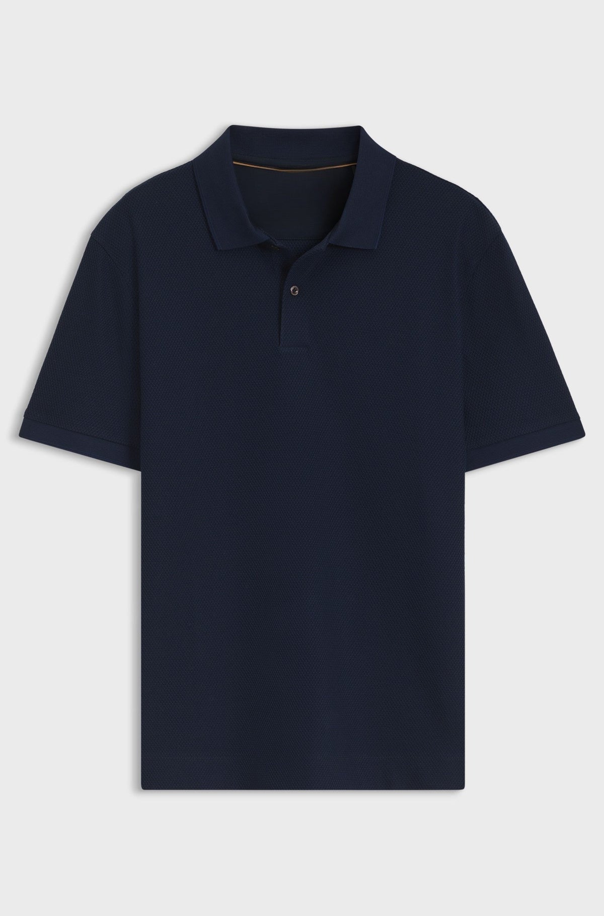 Knit polo shirt in two-tone cotton - Dark Blue