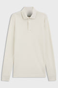 Regular-fit polo shirt in cotton and wool - Natural