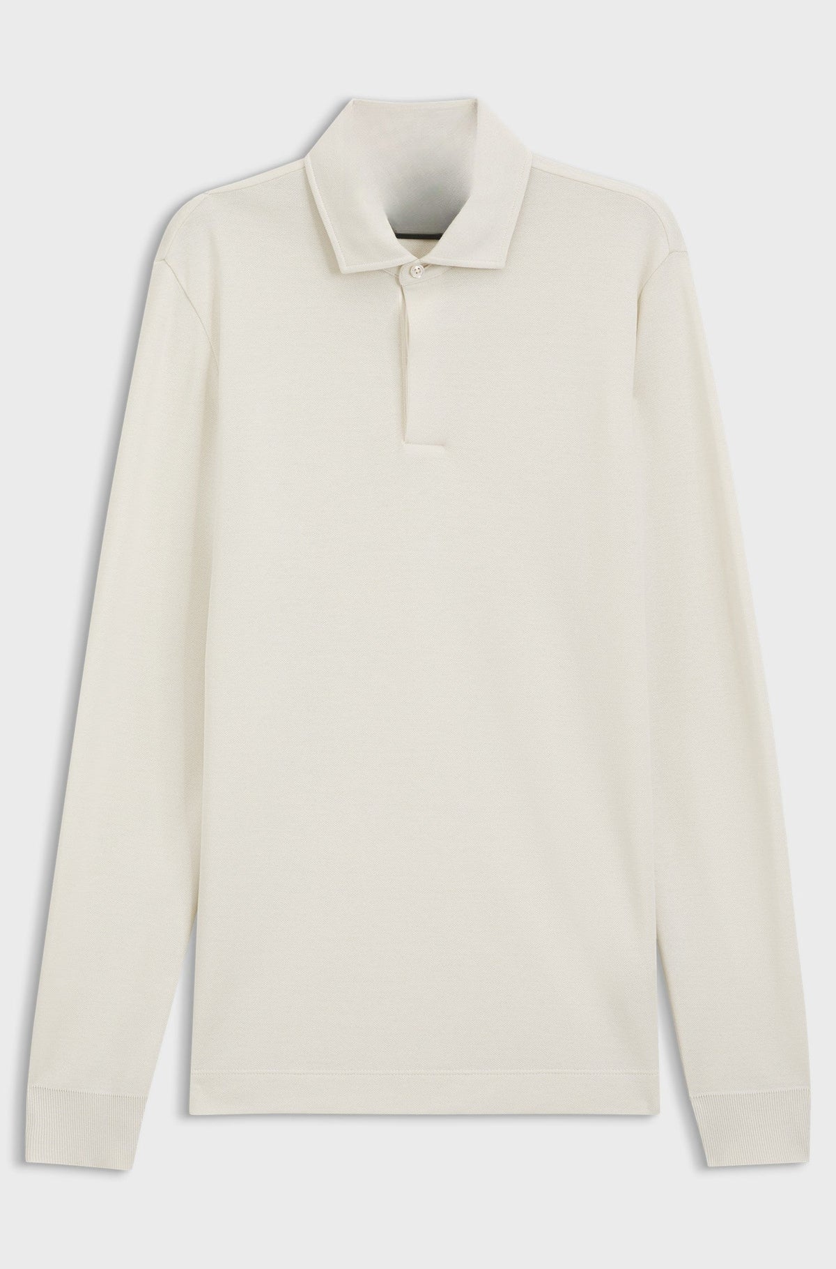 Regular-fit polo shirt in cotton and wool - Natural
