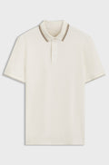 Regular-fit polo shirt in structured cotton piqué - Natural
