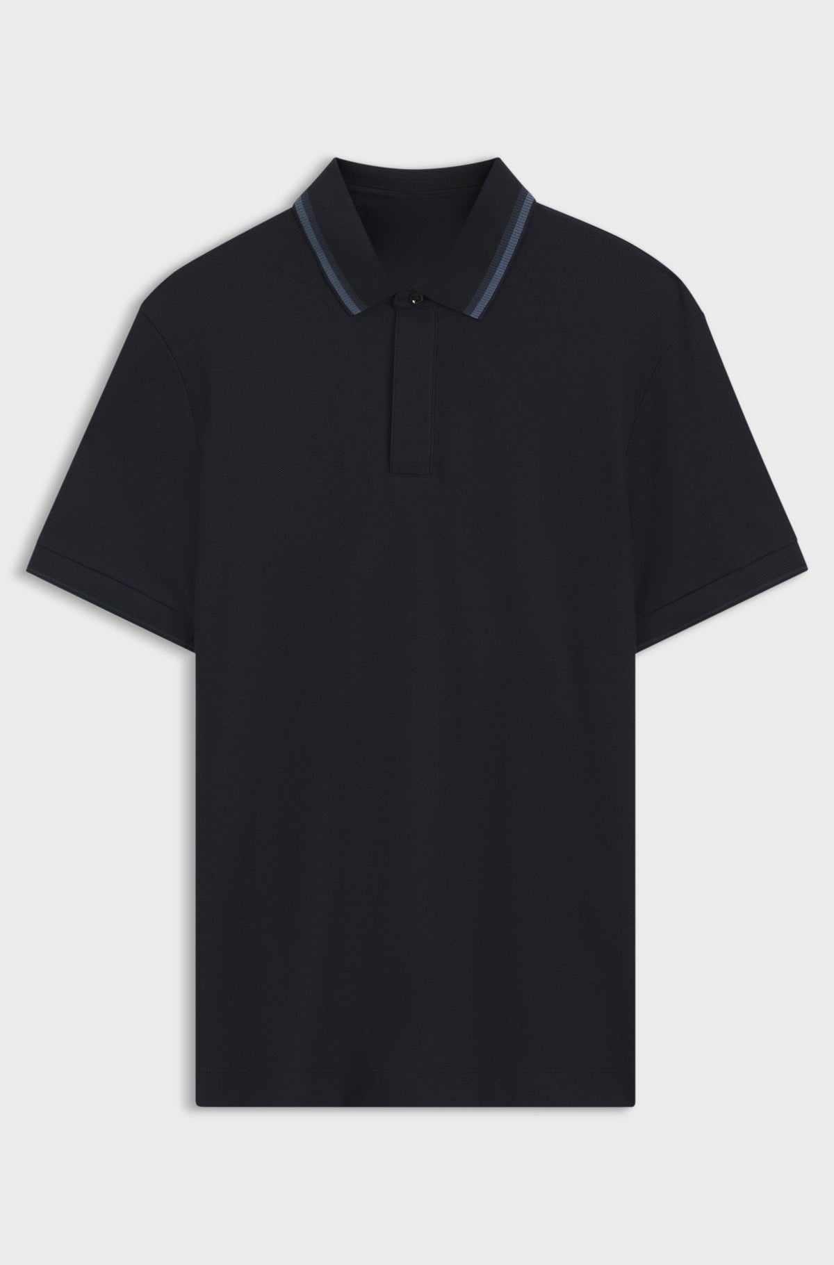 Regular-fit polo shirt in structured cotton piqué - Dark Blue