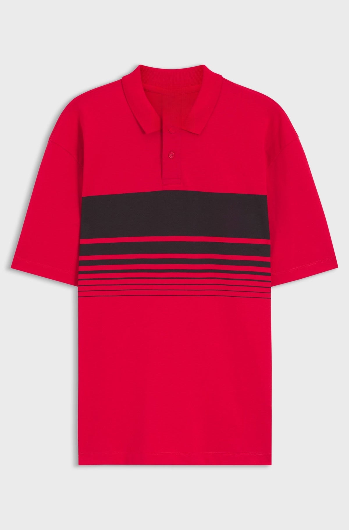 Piqué polo shirt with bull motif - Red