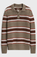 Relaxed-fit rugby sweater in a wool blend - Brown