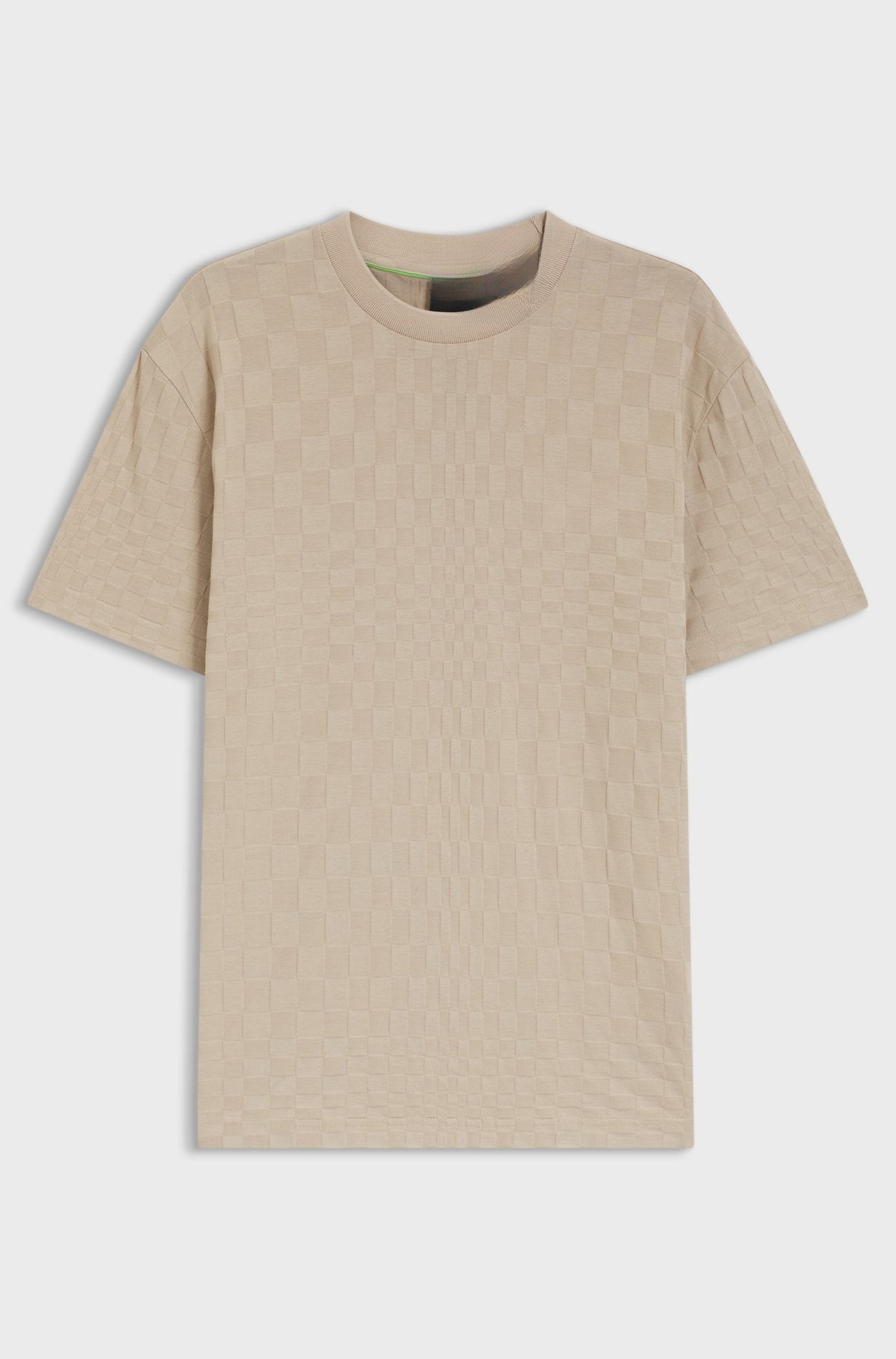 Relaxed-fit crew-neck tee in cooling cotton - Light Beige