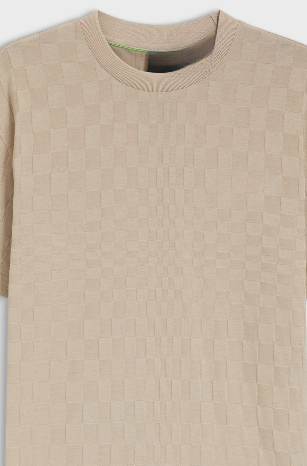 Relaxed-fit crew-neck tee in cooling cotton - Light Beige