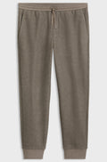 Regular-fit melange drawstring joggers with reflective details - Light Brown