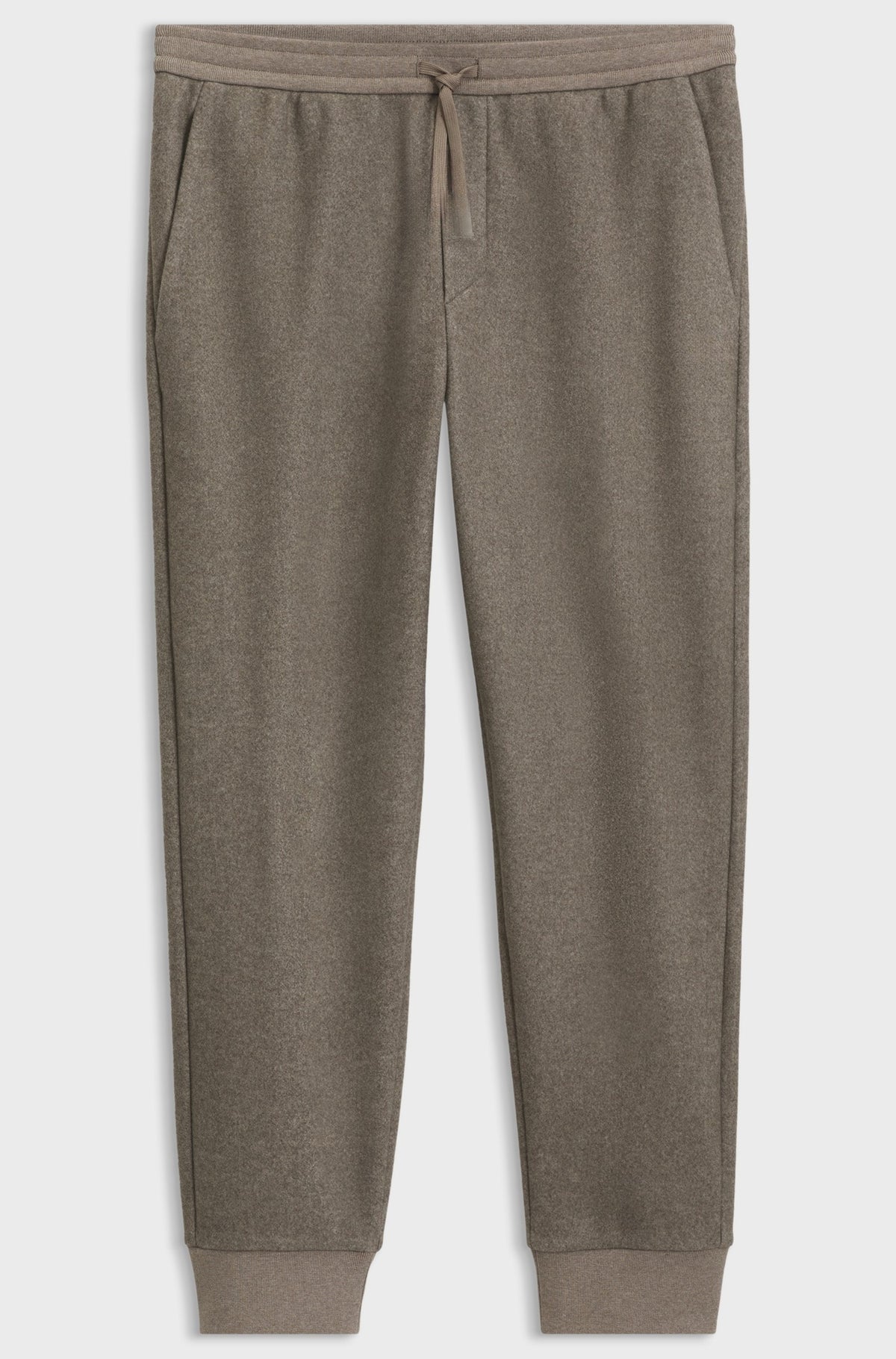 Regular-fit melange drawstring joggers with reflective details - Light Brown
