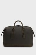 Versatile weekend holdall with tonal suede trims - Olive
