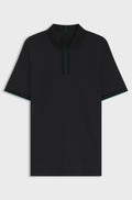 Polo shirt in mercerised cotton - Black