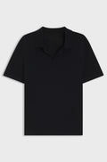 Knit polo in virgin wool - Dark Blue