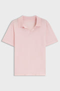 Knit polo in virgin wool - Light Pink