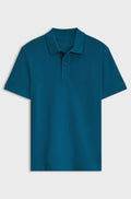 Versatile polo shirt in soft cotton - Blue