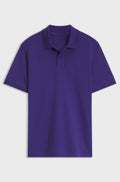 Versatile polo shirt in soft cotton - Purple