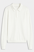 Slim-fit knit polo - Natural