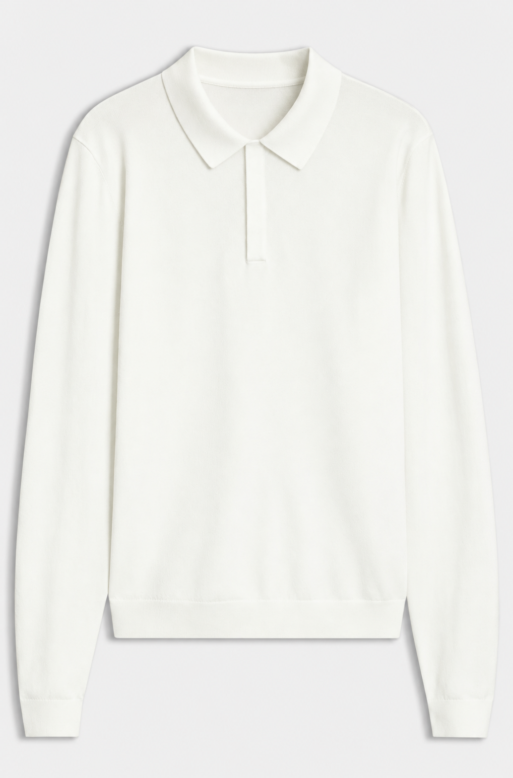 Slim-fit knit polo - Natural