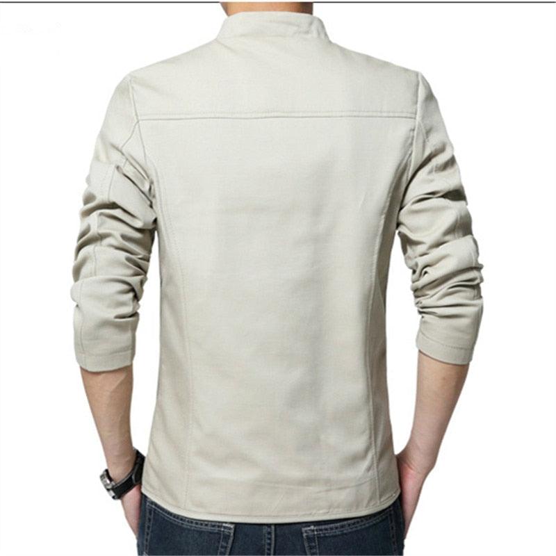Luxury Black Mens Jacket Fashion Jacket Men Slim Fit Business Casual Male Jackets Warm Outdoor Men's Lightweight Cotton Jacket Elegant Slim Men Solid Color Clothing